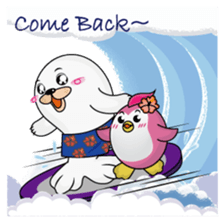 Gray Seal & Pink Penguin sticker #5790797