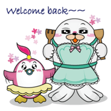 Gray Seal & Pink Penguin sticker #5790798