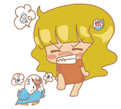 Parakeets and Veggie Girl's Daily Life sticker #5790804