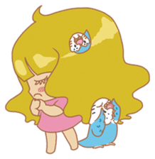 Parakeets and Veggie Girl's Daily Life sticker #5790807