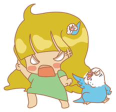 Parakeets and Veggie Girl's Daily Life sticker #5790809