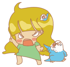 Parakeets and Veggie Girl's Daily Life sticker #5790809
