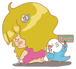 Parakeets and Veggie Girl's Daily Life sticker #5790811