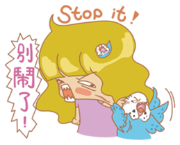 Parakeets and Veggie Girl's Daily Life sticker #5790812