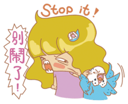 Parakeets and Veggie Girl's Daily Life sticker #5790812