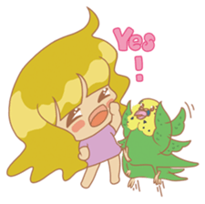 Parakeets and Veggie Girl's Daily Life sticker #5790816