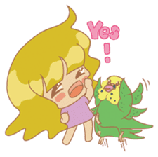 Parakeets and Veggie Girl's Daily Life sticker #5790816