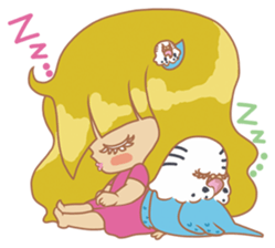 Parakeets and Veggie Girl's Daily Life sticker #5790819