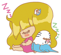 Parakeets and Veggie Girl's Daily Life sticker #5790819