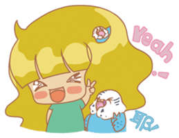 Parakeets and Veggie Girl's Daily Life sticker #5790828