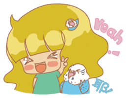 Parakeets and Veggie Girl's Daily Life sticker #5790828