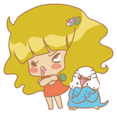 Parakeets and Veggie Girl's Daily Life sticker #5790829