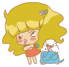 Parakeets and Veggie Girl's Daily Life sticker #5790829