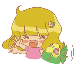 Parakeets and Veggie Girl's Daily Life sticker #5790837