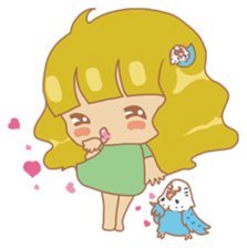 Parakeets and Veggie Girl's Daily Life sticker #5790842