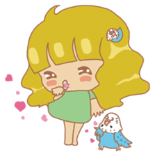 Parakeets and Veggie Girl's Daily Life sticker #5790842