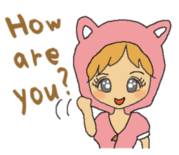 Brown hair a beautiful girl.2(English) sticker #5791284