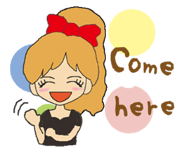 Brown hair a beautiful girl.2(English) sticker #5791285