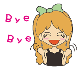 Brown hair a beautiful girl.2(English) sticker #5791289