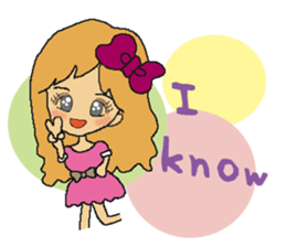 Brown hair a beautiful girl.2(English) sticker #5791290