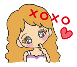 Brown hair a beautiful girl.2(English) sticker #5791291