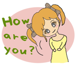 Brown hair a beautiful girl.2(English) sticker #5791293