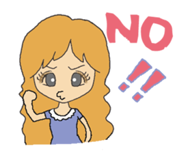 Brown hair a beautiful girl.2(English) sticker #5791298