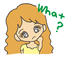 Brown hair a beautiful girl.2(English) sticker #5791299