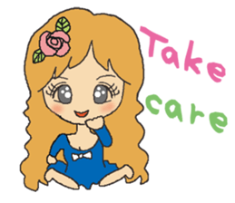 Brown hair a beautiful girl.2(English) sticker #5791301