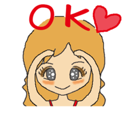 Brown hair a beautiful girl.2(English) sticker #5791302