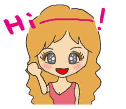 Brown hair a beautiful girl.2(English) sticker #5791304