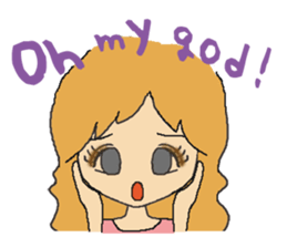 Brown hair a beautiful girl.2(English) sticker #5791309