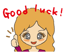 Brown hair a beautiful girl.2(English) sticker #5791311