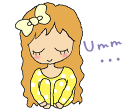 Brown hair a beautiful girl.2(English) sticker #5791313