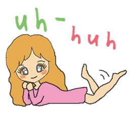 Brown hair a beautiful girl.2(English) sticker #5791323