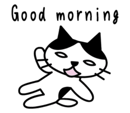 black and white cat english sticker #5792325