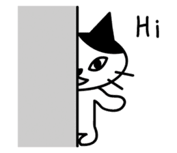 black and white cat english sticker #5792328