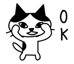 black and white cat english sticker #5792330