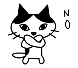 black and white cat english sticker #5792331