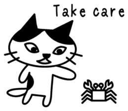 black and white cat english sticker #5792332