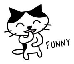 black and white cat english sticker #5792333