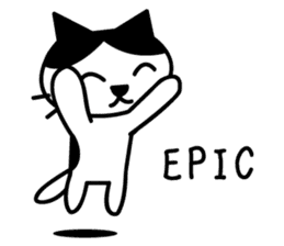 black and white cat english sticker #5792334