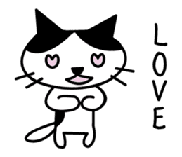 black and white cat english sticker #5792335
