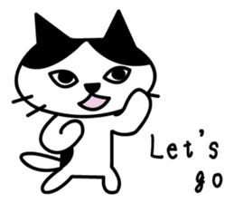 black and white cat english sticker #5792336