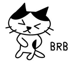 black and white cat english sticker #5792338