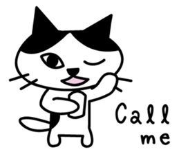 black and white cat english sticker #5792339