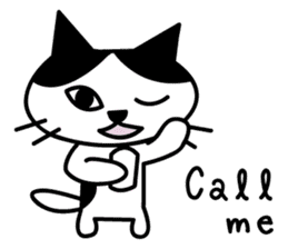 black and white cat english sticker #5792339