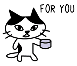 black and white cat english sticker #5792342
