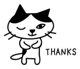 black and white cat english sticker #5792343