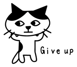 black and white cat english sticker #5792346
